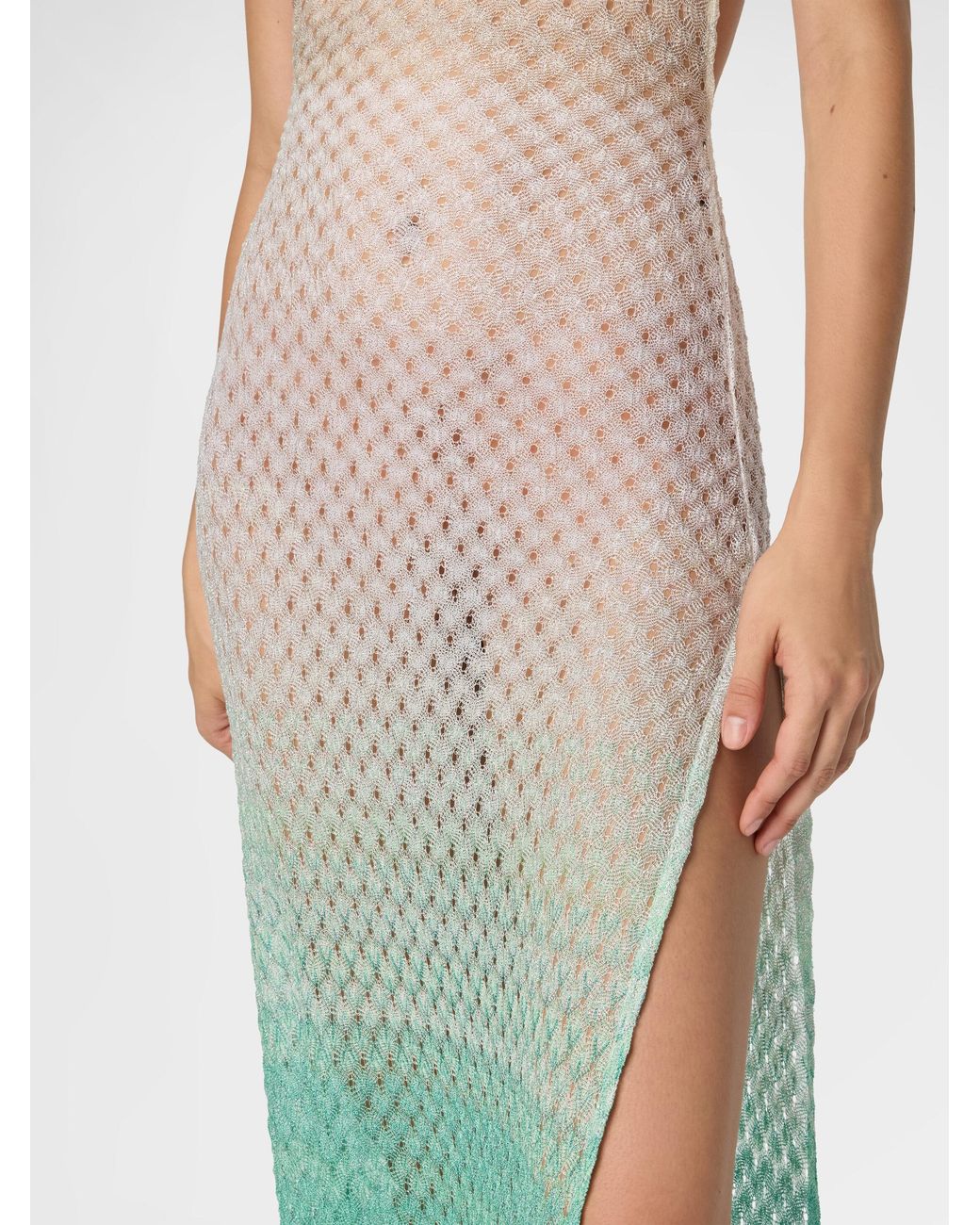 Missoni Green One-Shoulder Dress