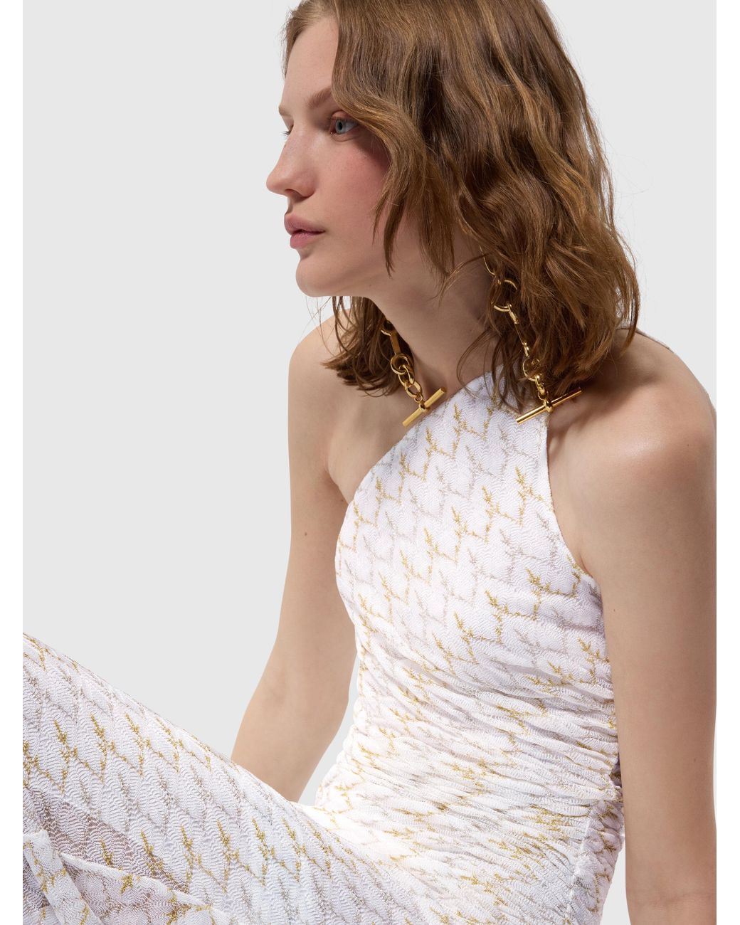 Missoni White One-Shoulder Long Dress