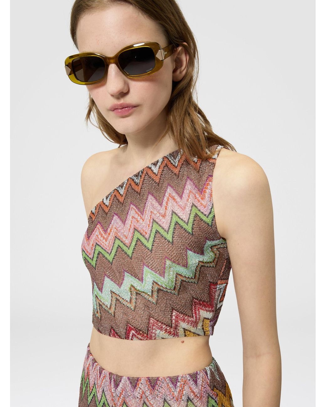 Missoni White One-Shoulder Top