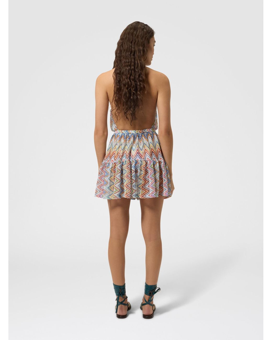 Missoni White Zig Zag Tulle Cover-Up Mini Dress