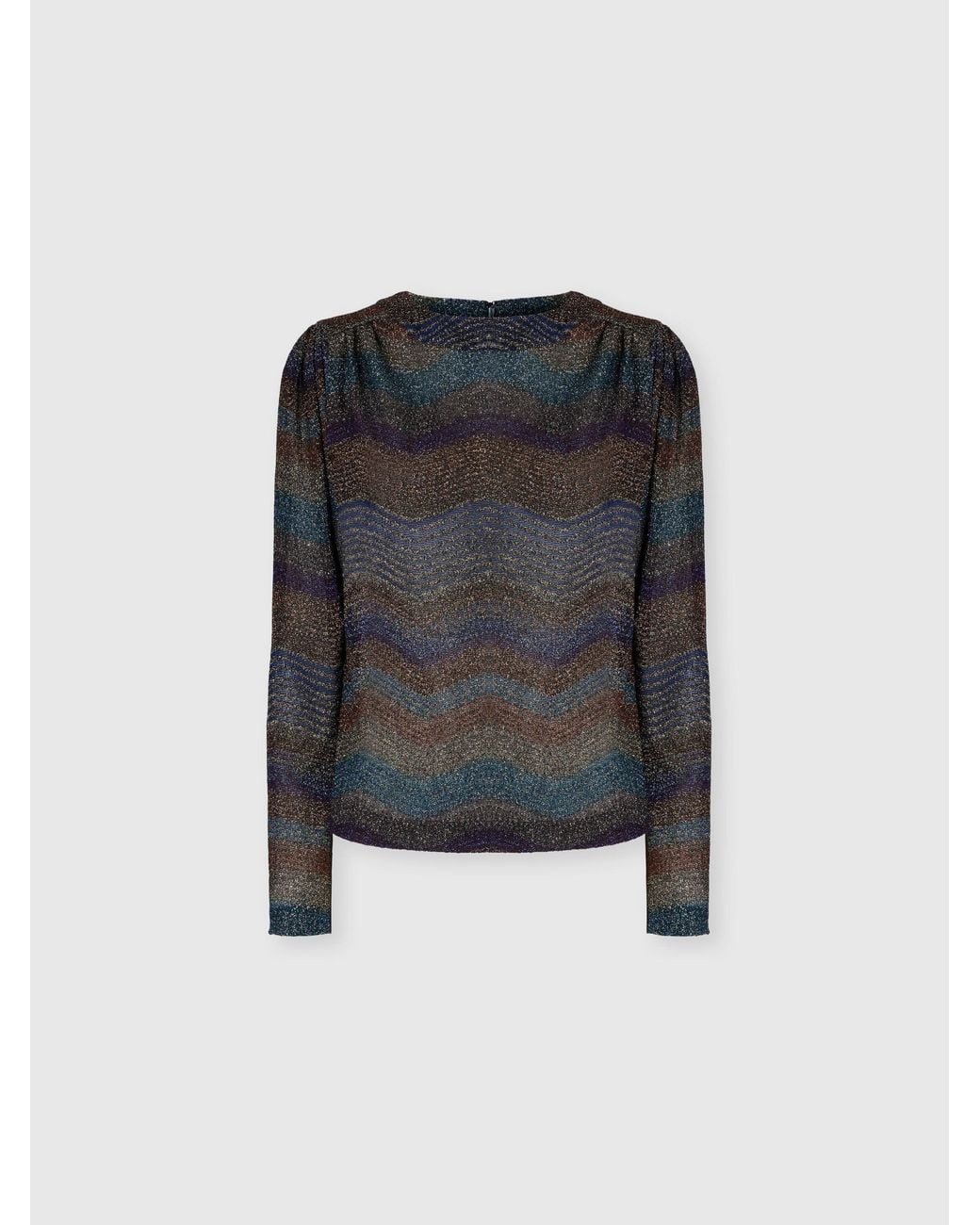 Missoni Black Viscose Lamé Sweater With Wave Motif