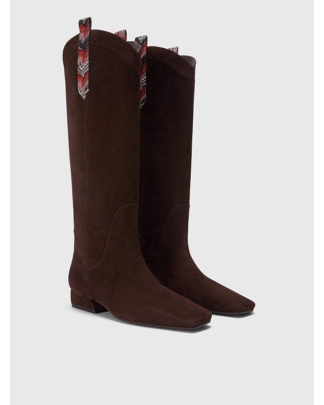 Missoni Brown Suede Boots With Lace Detail