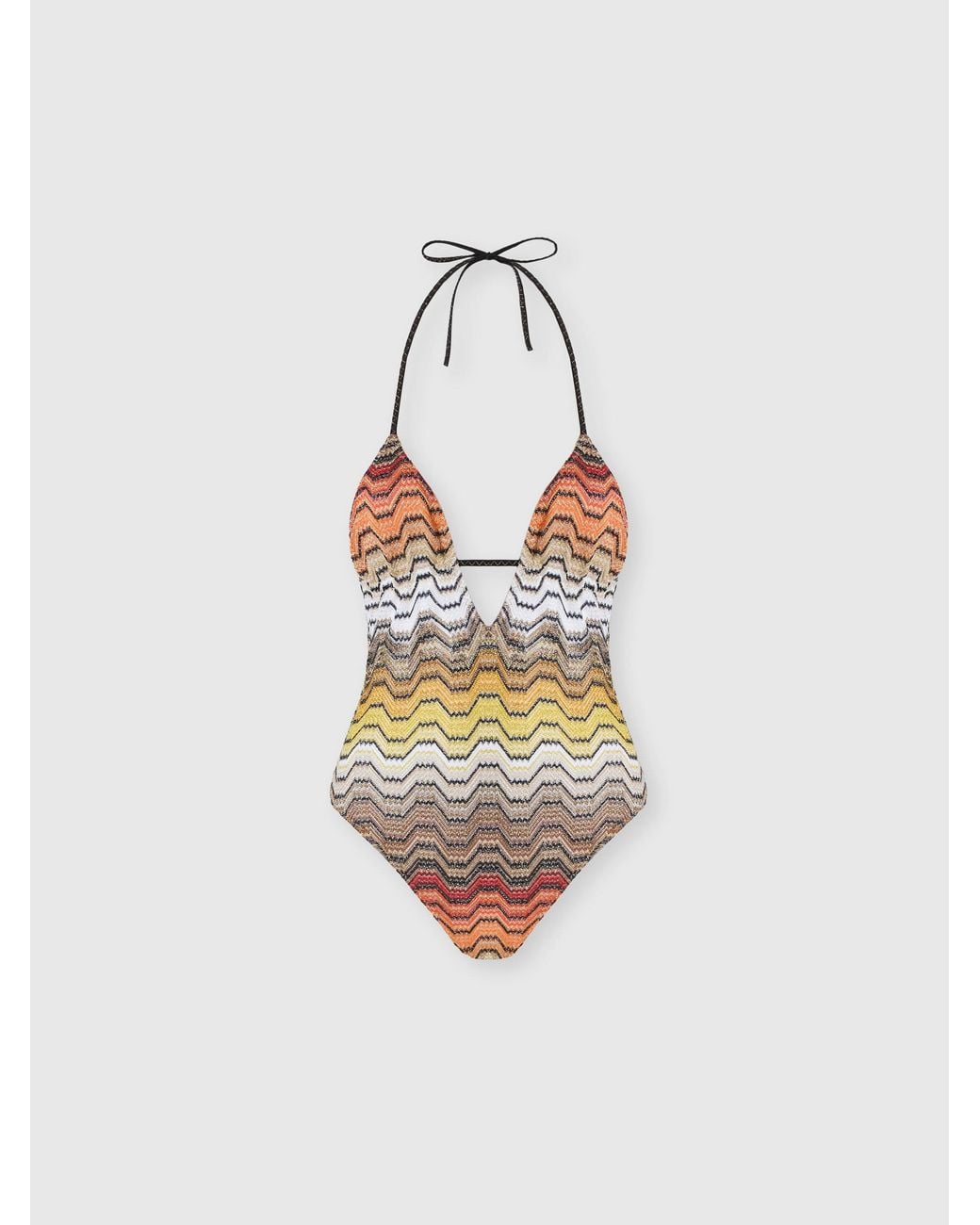 Missoni White One-Piece Swimsuit With Greek Motif