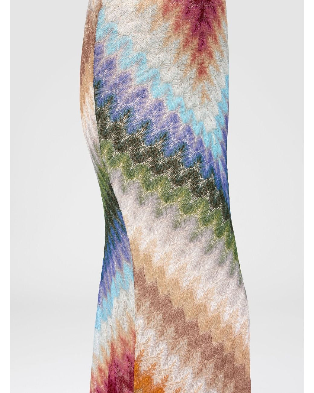 Missoni Blue Long Viscose Skirt With Lace Motif