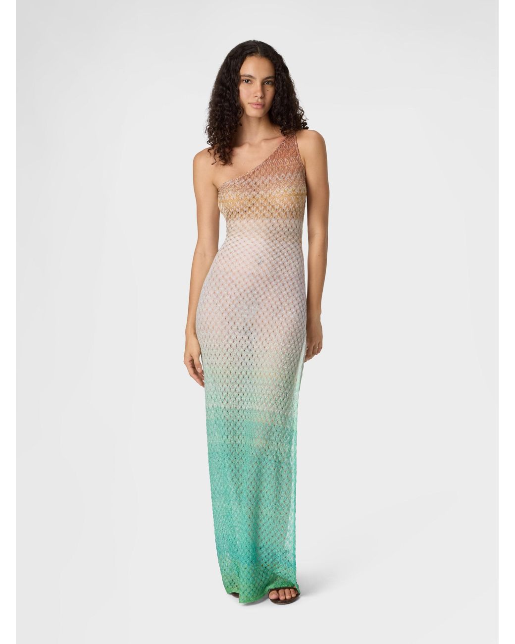 Missoni Green One-Shoulder Dress