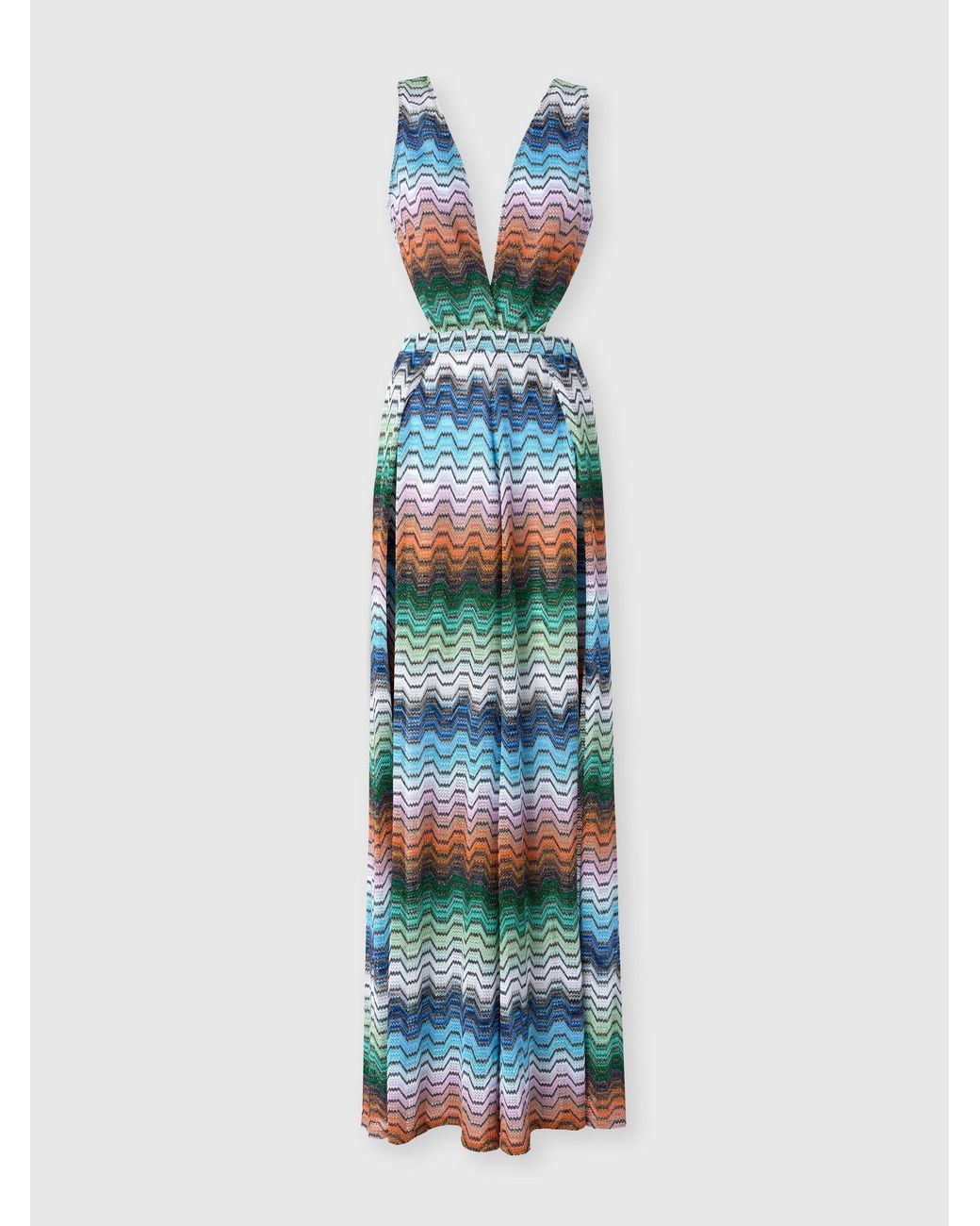 Missoni White Long Jumpsuit With Greek Motif
