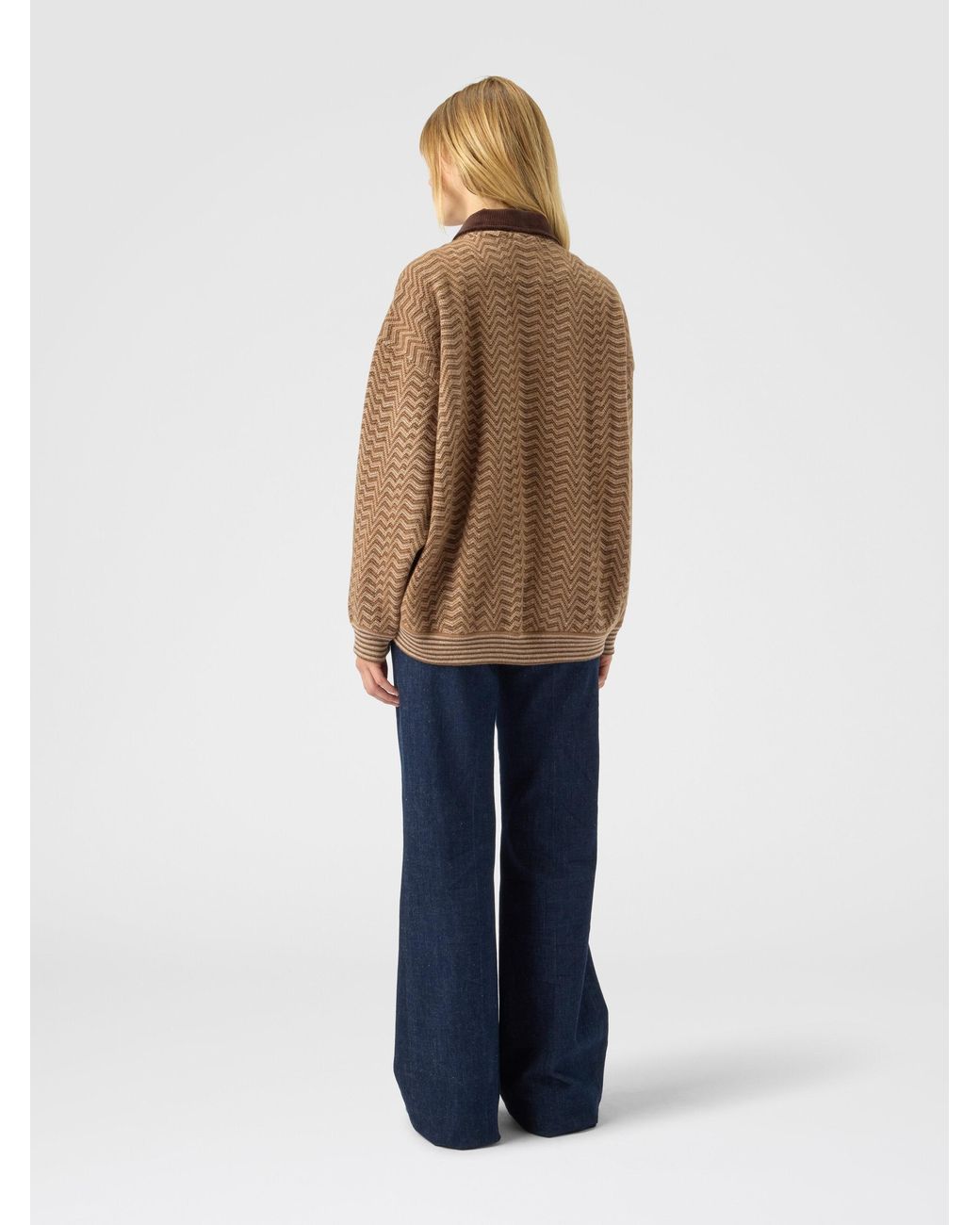 Missoni Natural Chevron Polo Sweater