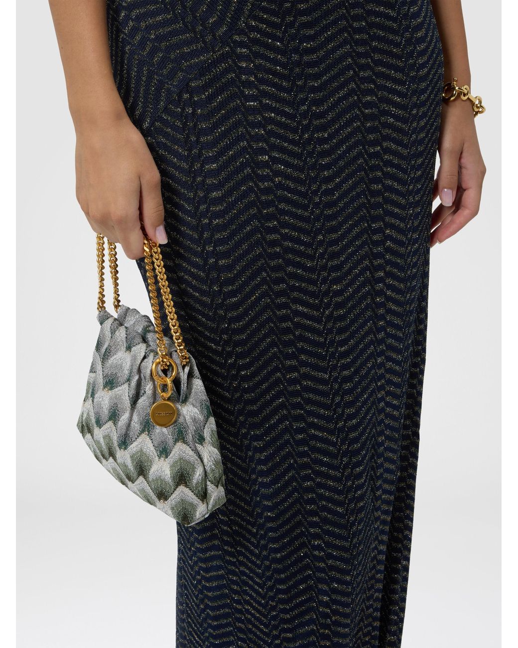Missoni Chain Pouch in White | Lyst UK