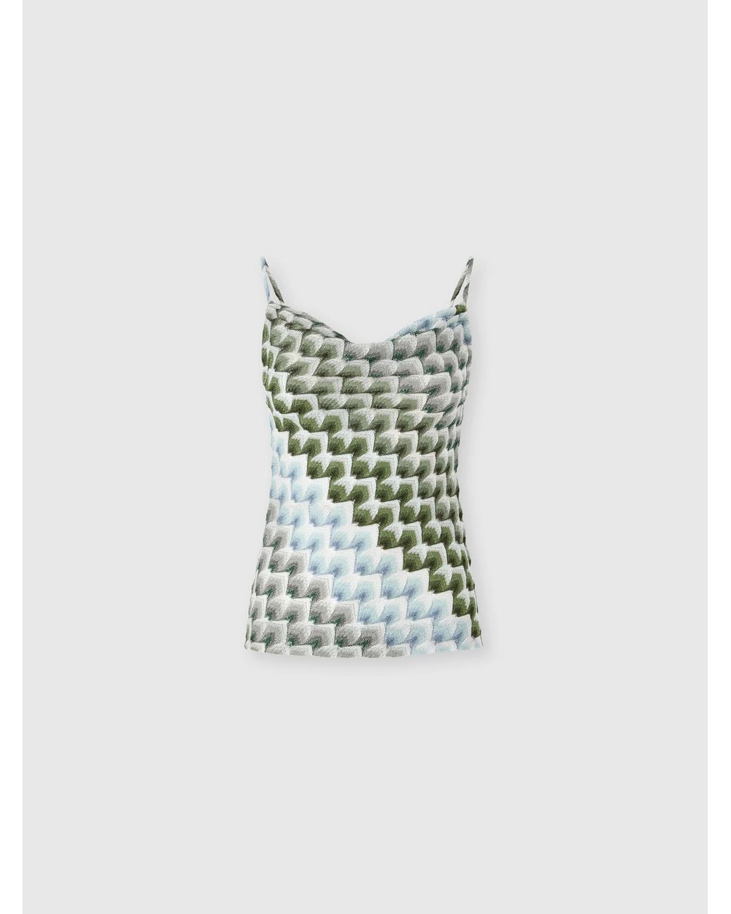 Missoni White Lace Motif Top With Draped Neckline