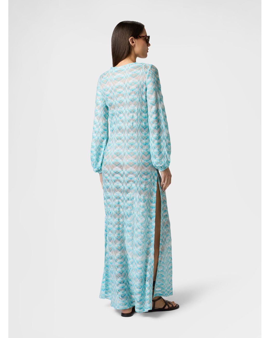 Missoni Blue Long-Sleeved Cover-Up Dress