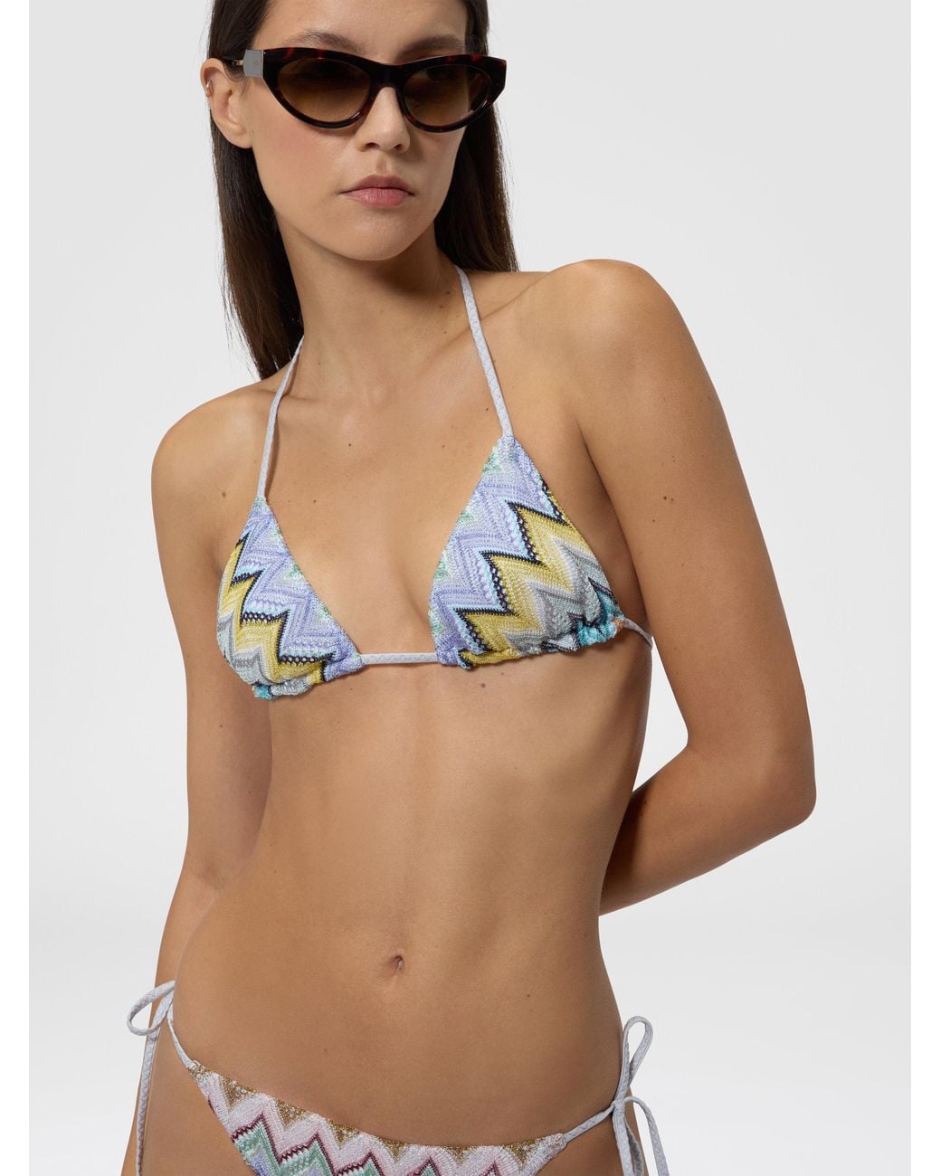 Missoni White Classic Viscose Lamé Bikini