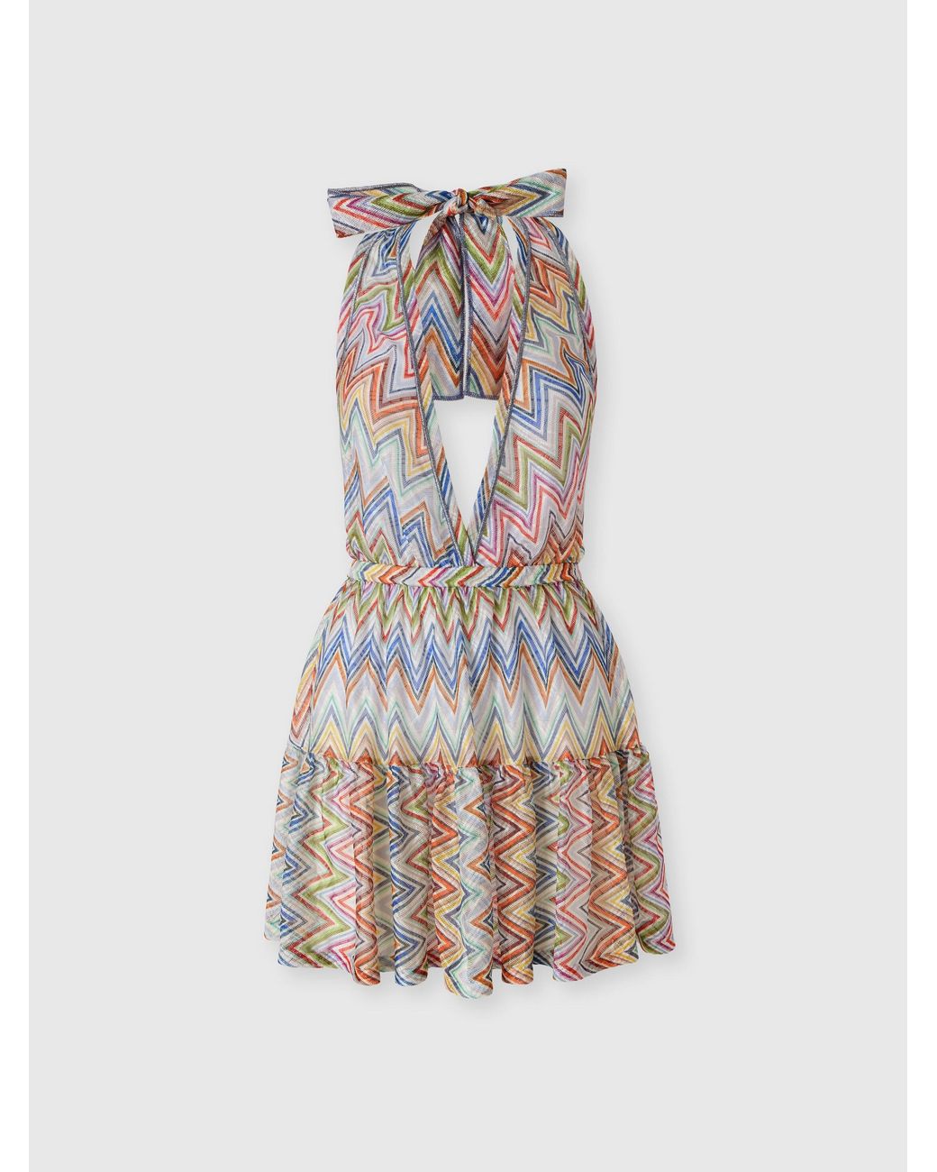 Missoni White Zig Zag Tulle Cover-Up Mini Dress