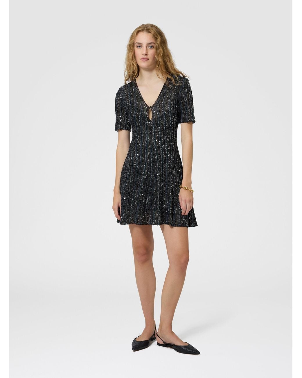 Missoni Black Lamé Viscose Knit Mini Dress