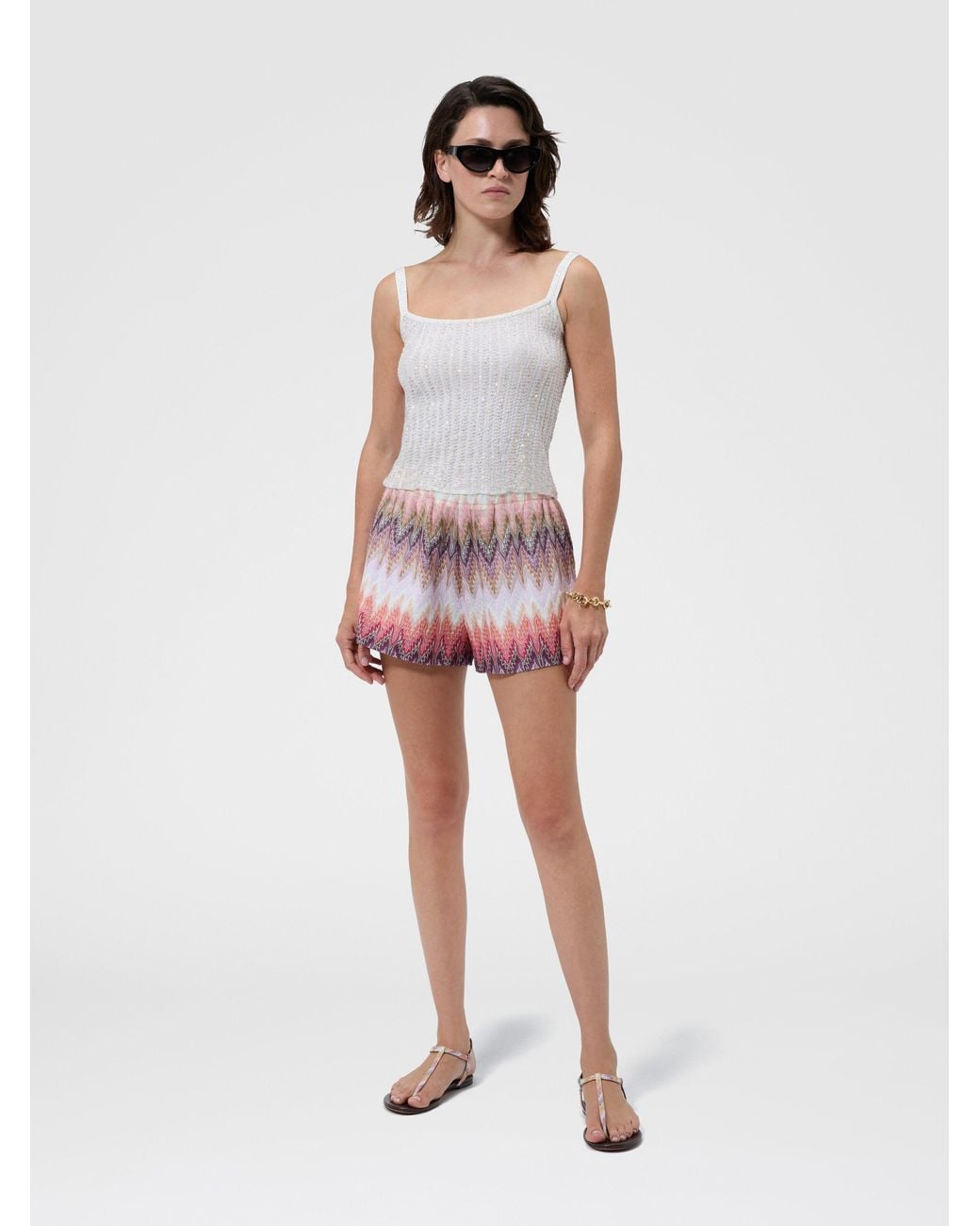 Missoni Pink Elasticated-Waist Shorts, Multicoloured
