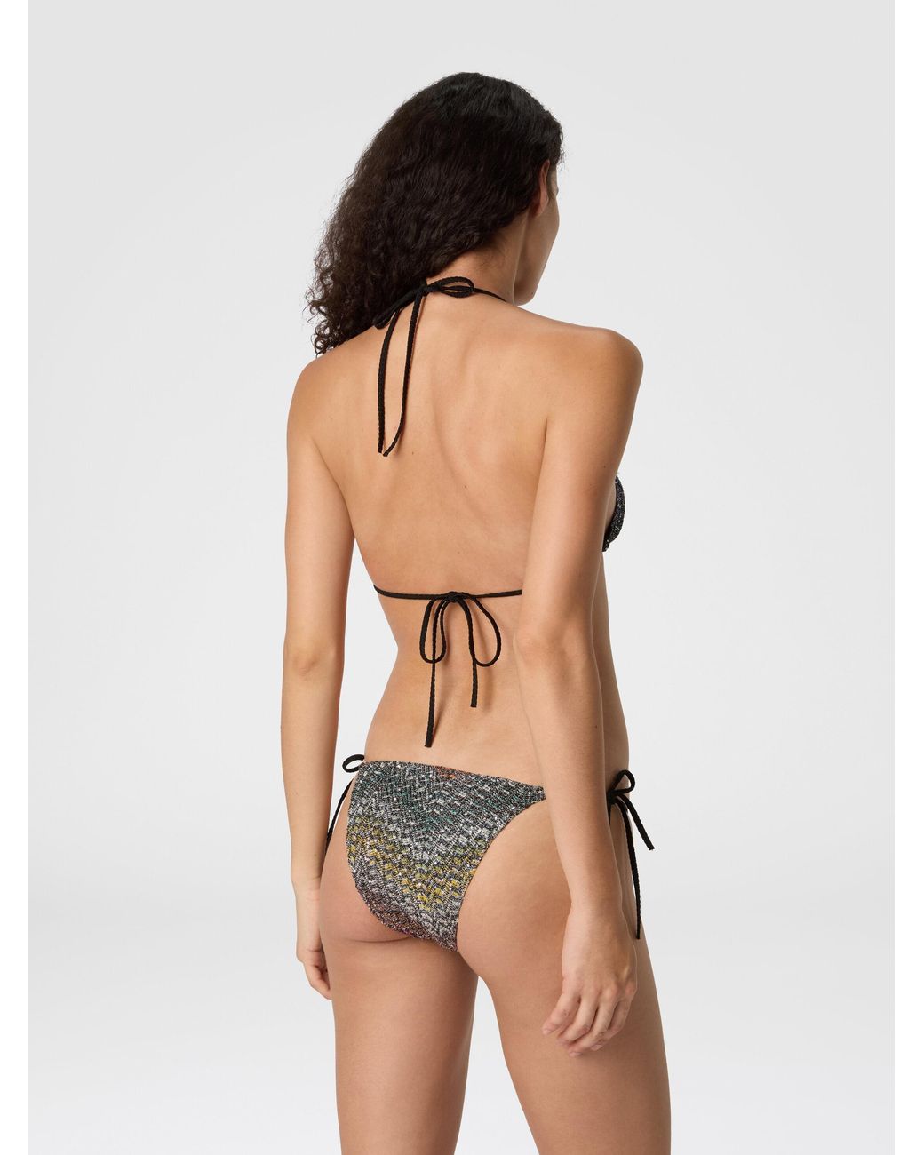 Missoni White Mixed Viscose Lamé Bikini With Sequins
