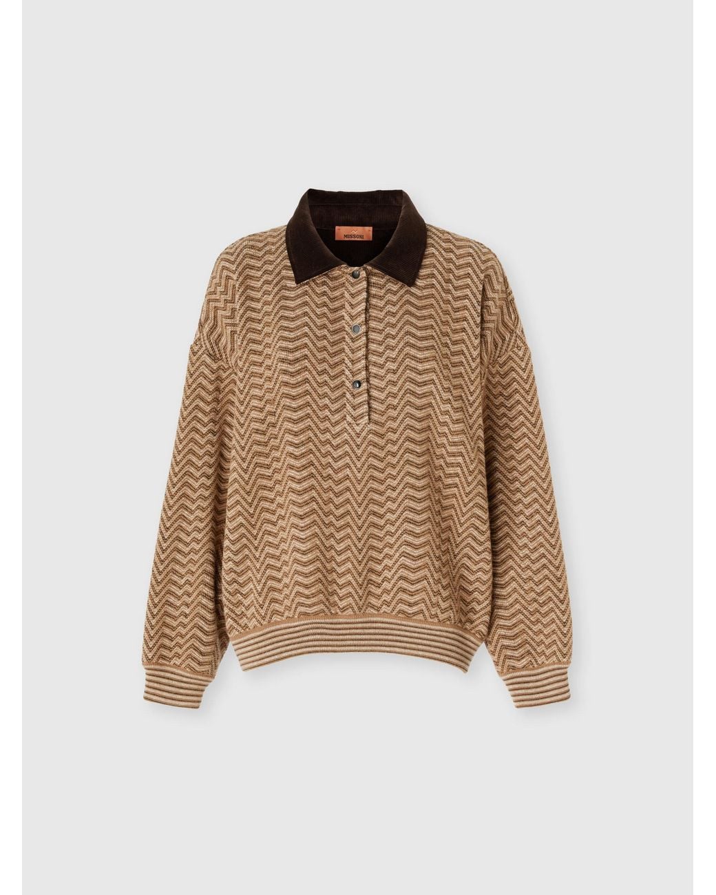 Missoni Natural Chevron Polo Sweater