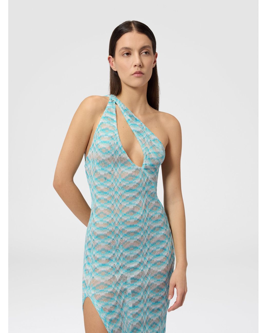 Missoni Blue Asymmetric Cover-Up Dress