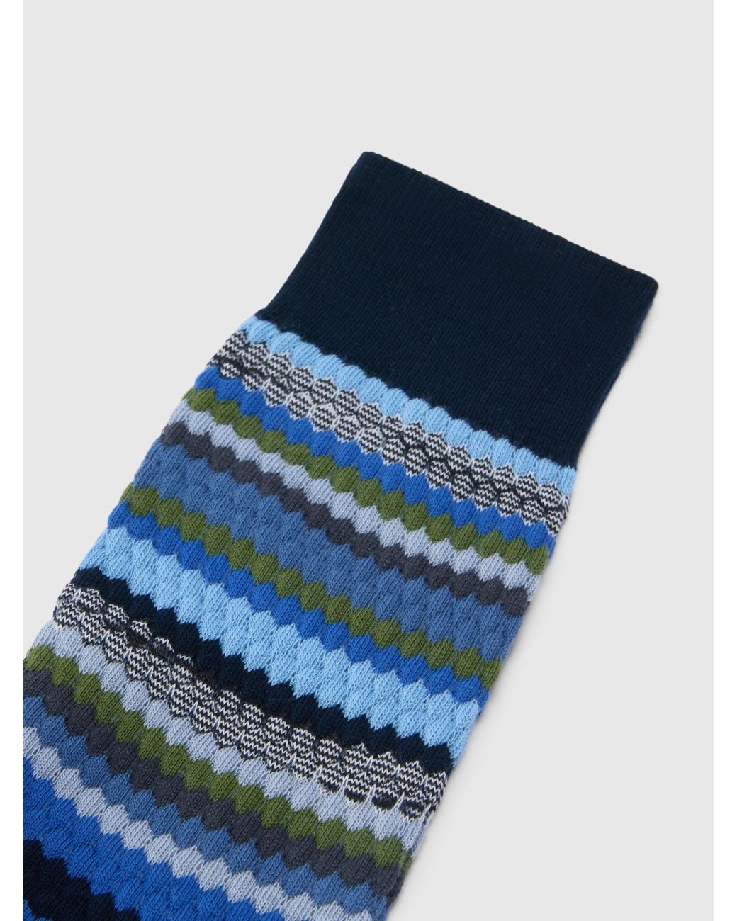 Missoni Blue Mid-Length Socks With Waffle Pattern for men