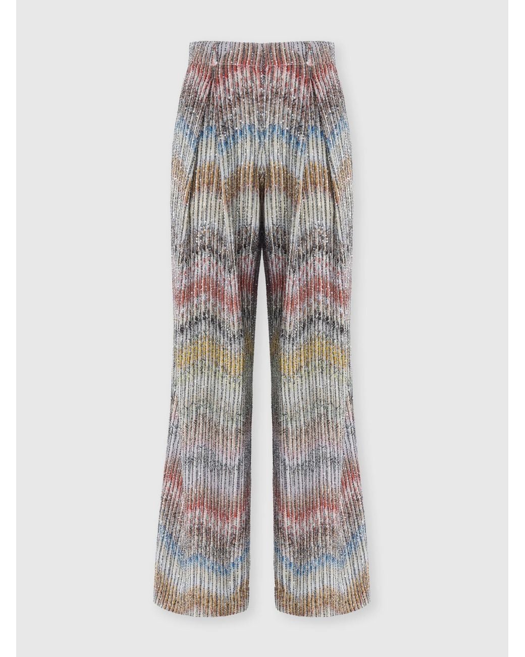 Missoni Gray Relaxed-Fit Trousers With Pleats
