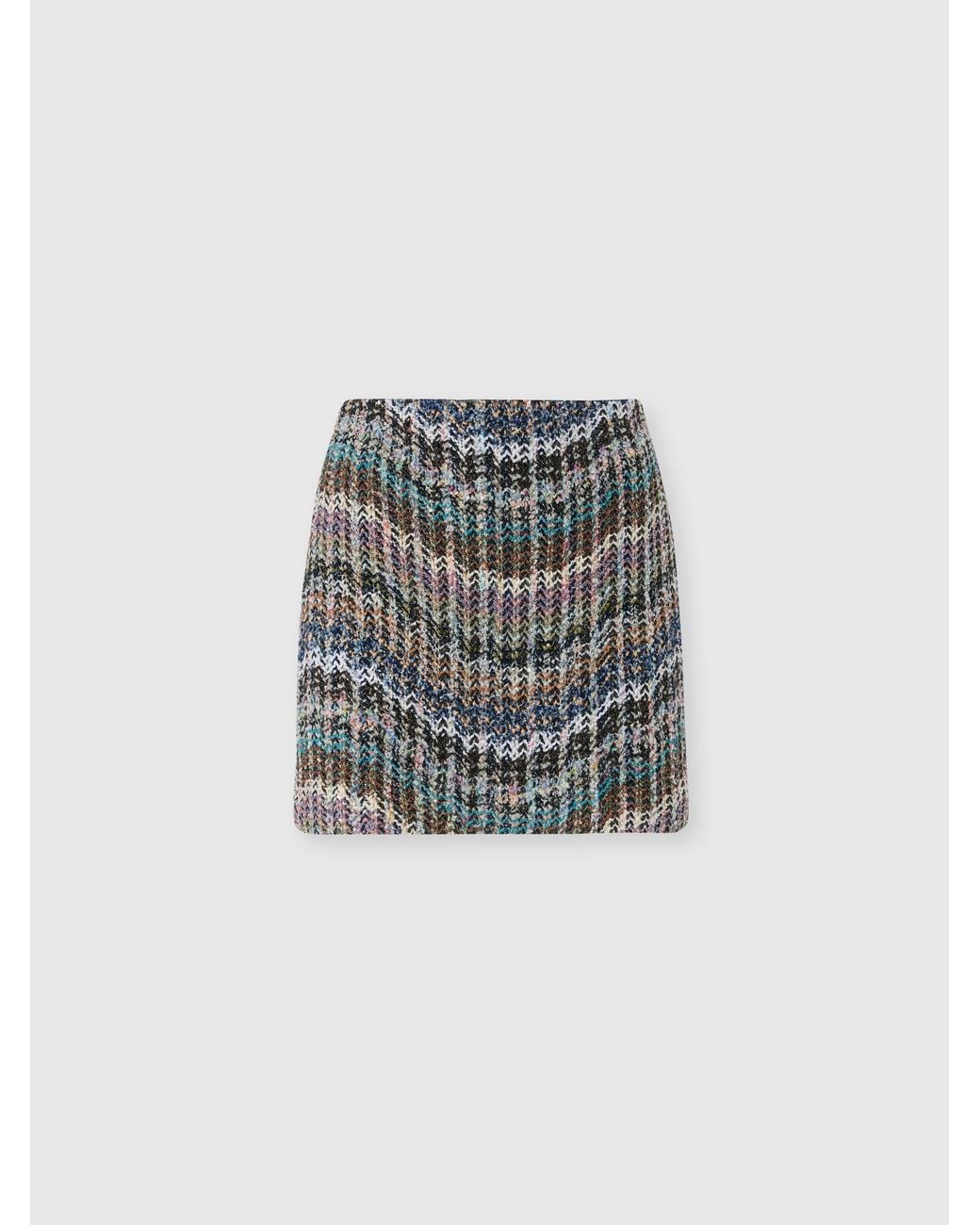 Missoni Gray Wool-Blend Lamé Mini Skirt With Sequins