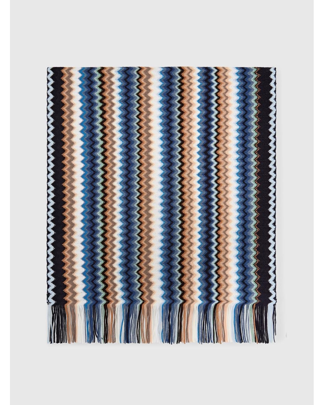 Missoni Blue Wool-Blend Scarf for men