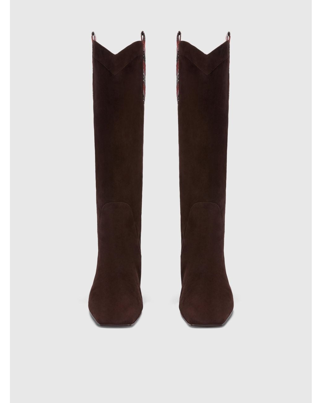 Missoni Brown Suede Boots With Lace Detail