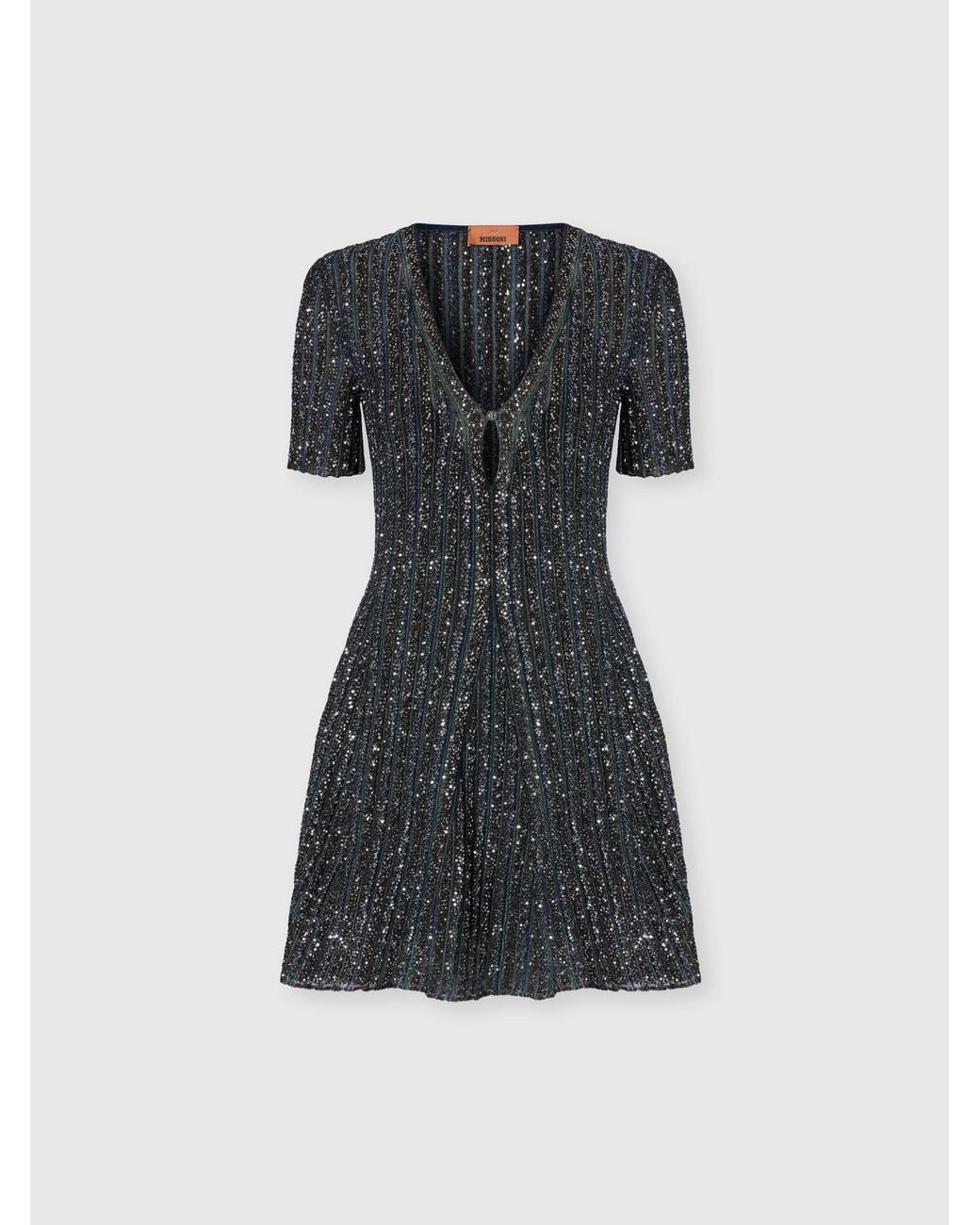 Missoni Black Lamé Viscose Knit Mini Dress