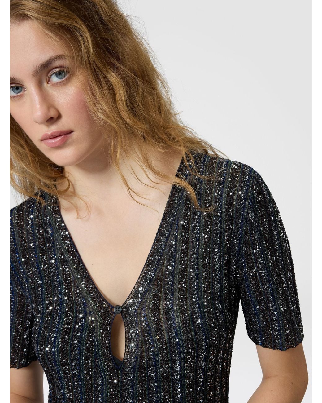 Missoni Black Lamé Viscose Knit Mini Dress