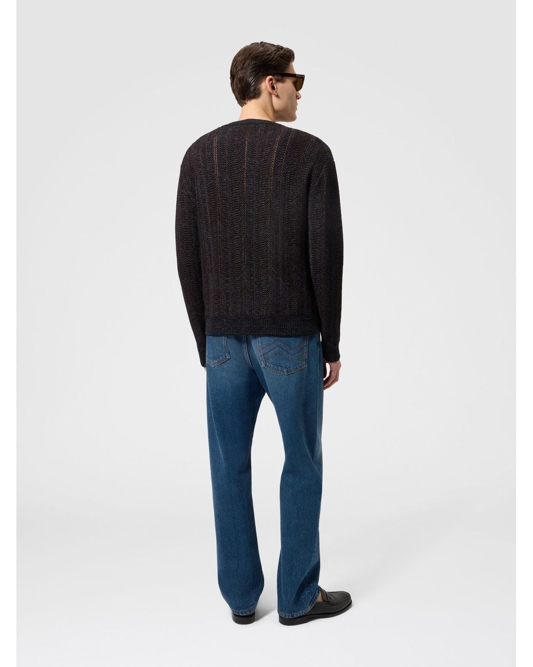 Missoni Black Wool And Viscose-Blend Pullover With Greek Key Motif for men