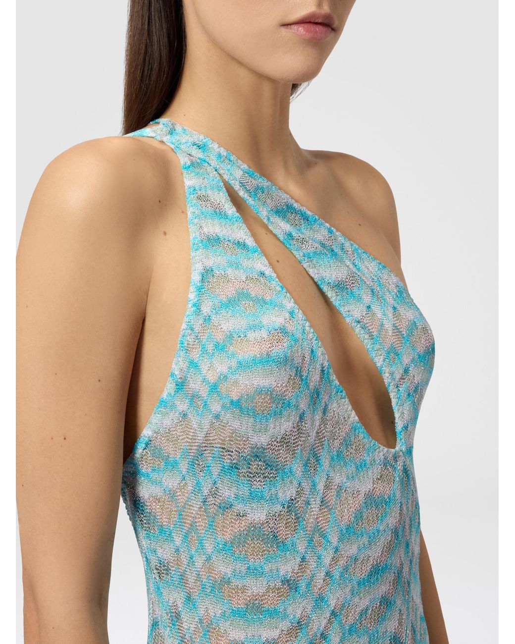 Missoni Blue Asymmetric Cover-Up Dress
