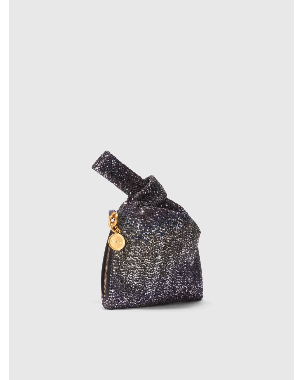 Missoni Multicolor Handbag With Sequins And Logo Charm