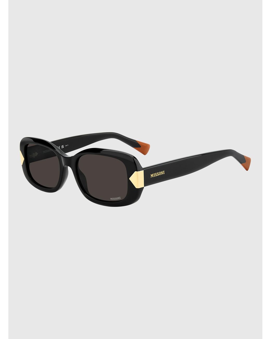 Missoni Black Leisure Rectangular Acetate Sunglasses