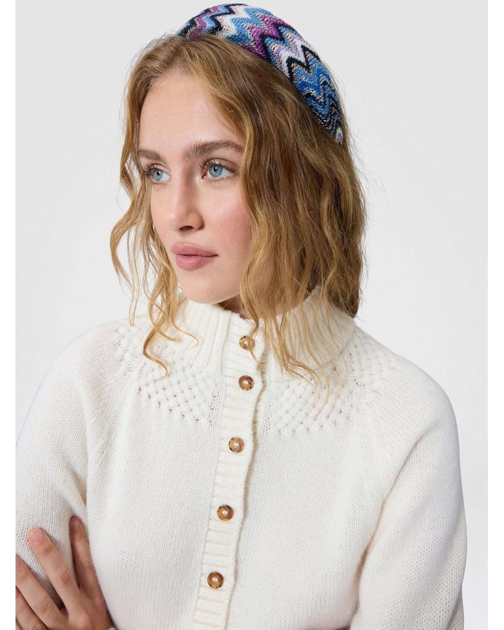 Missoni Blue Wool And Viscose Headband