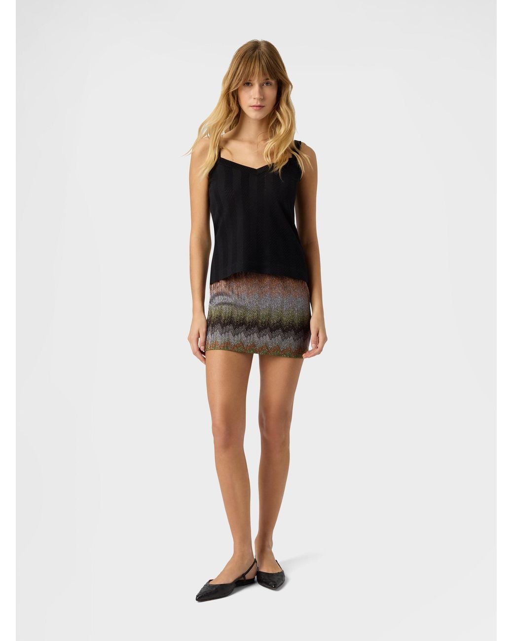 Missoni Black Sleeveless Zigzag Knit Top