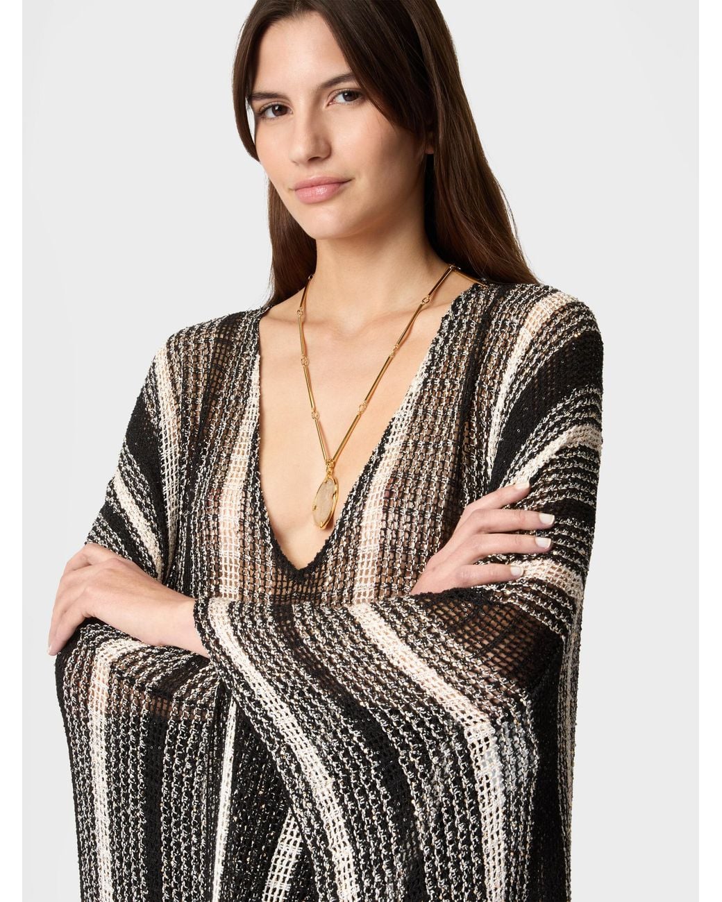 Missoni Multicolor Long Mesh Caftan Cover-Up