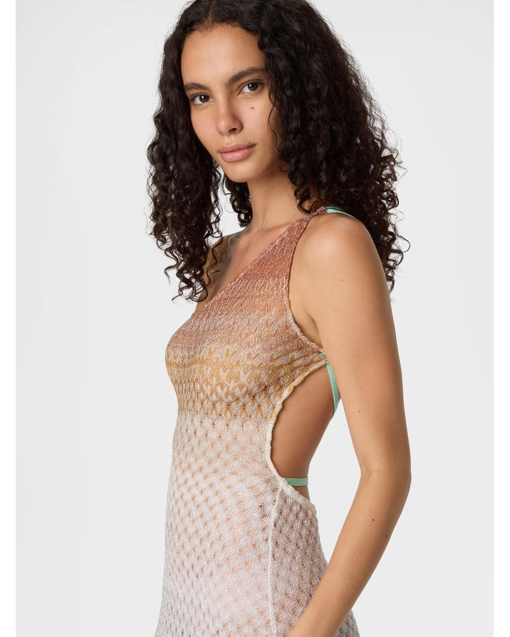 Missoni Green One-Shoulder Dress