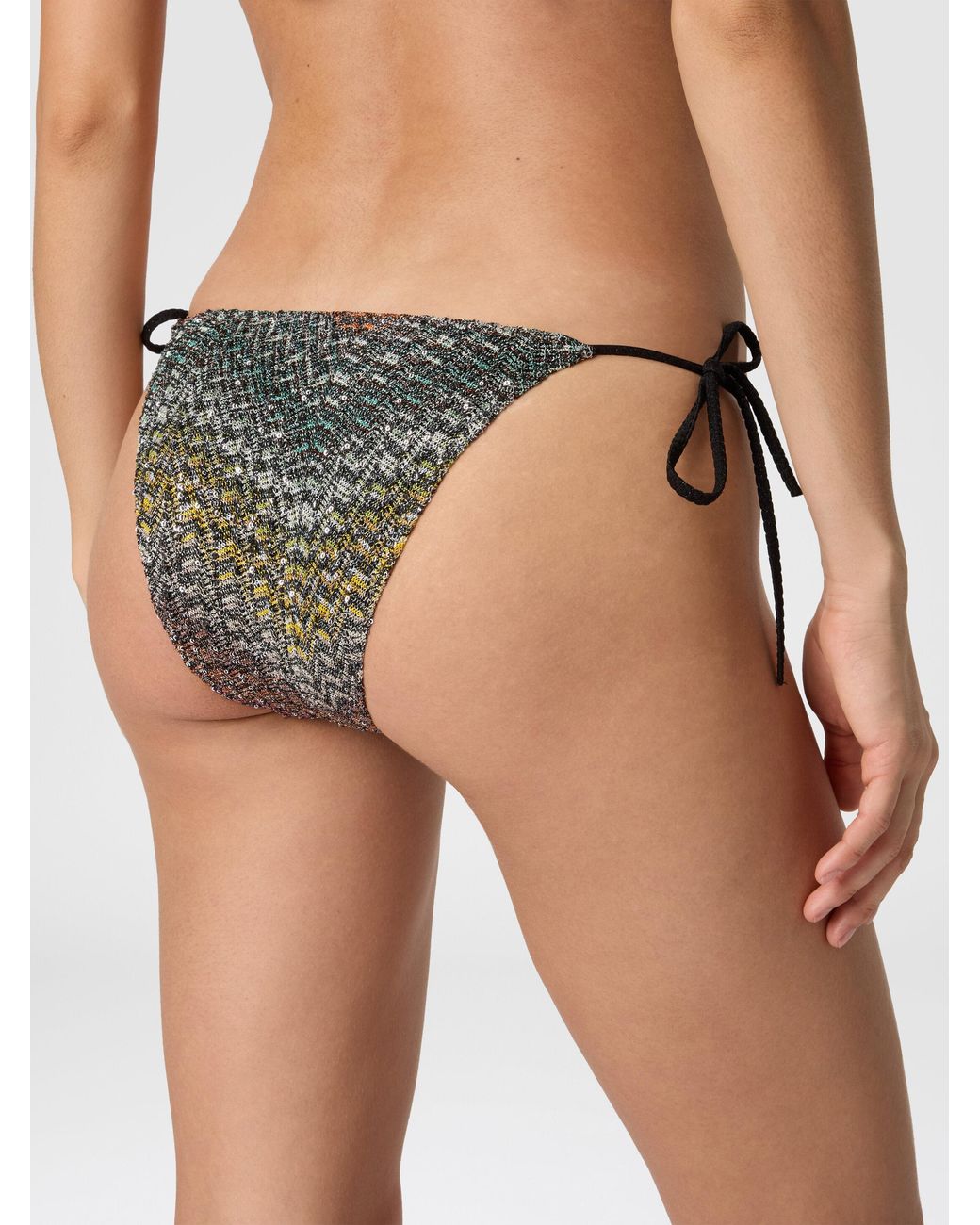 Missoni White Mixed Viscose Lamé Bikini With Sequins