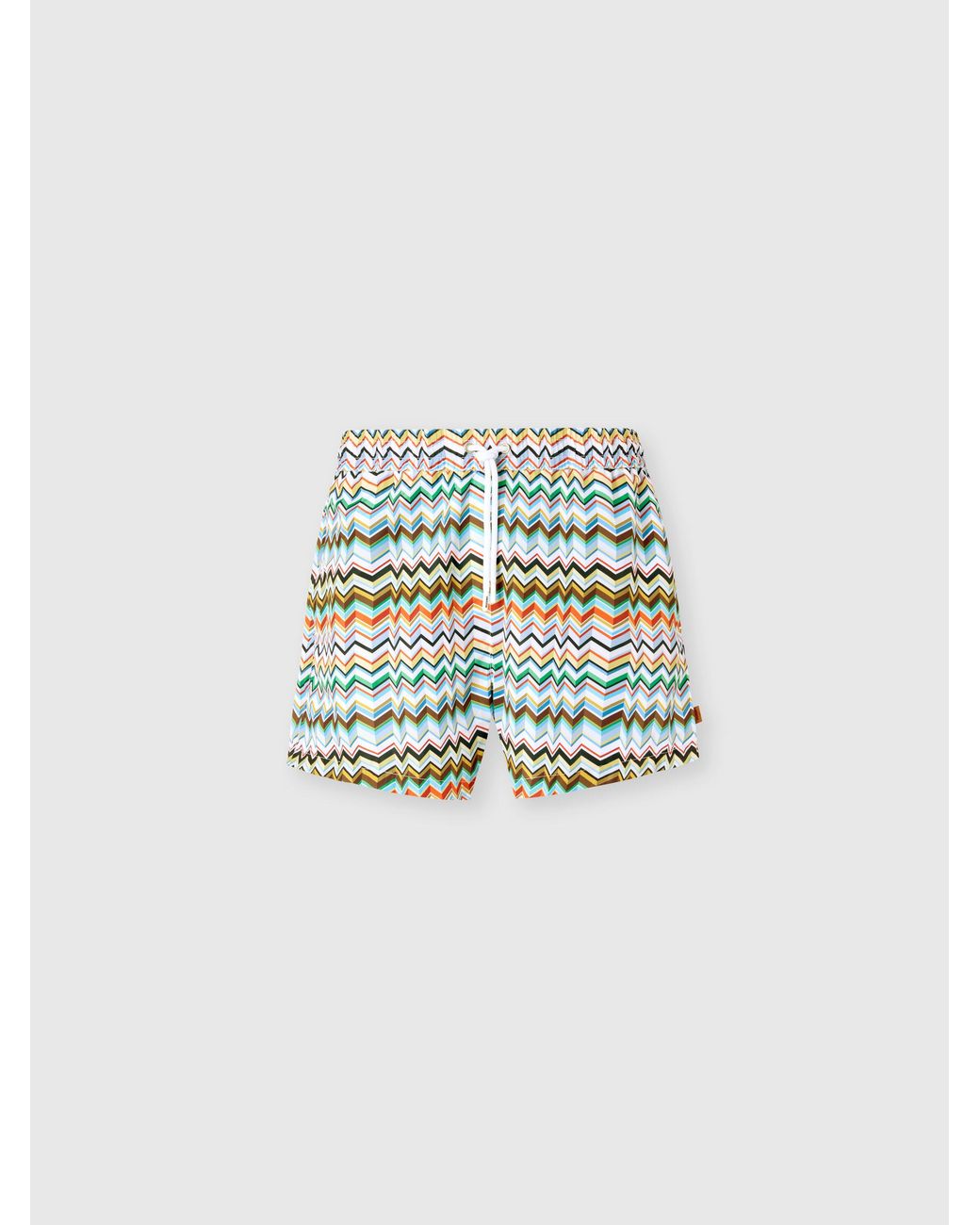 Missoni Multicolor Mid-Length Swim Shorts With Irregular Zigzag Print for men