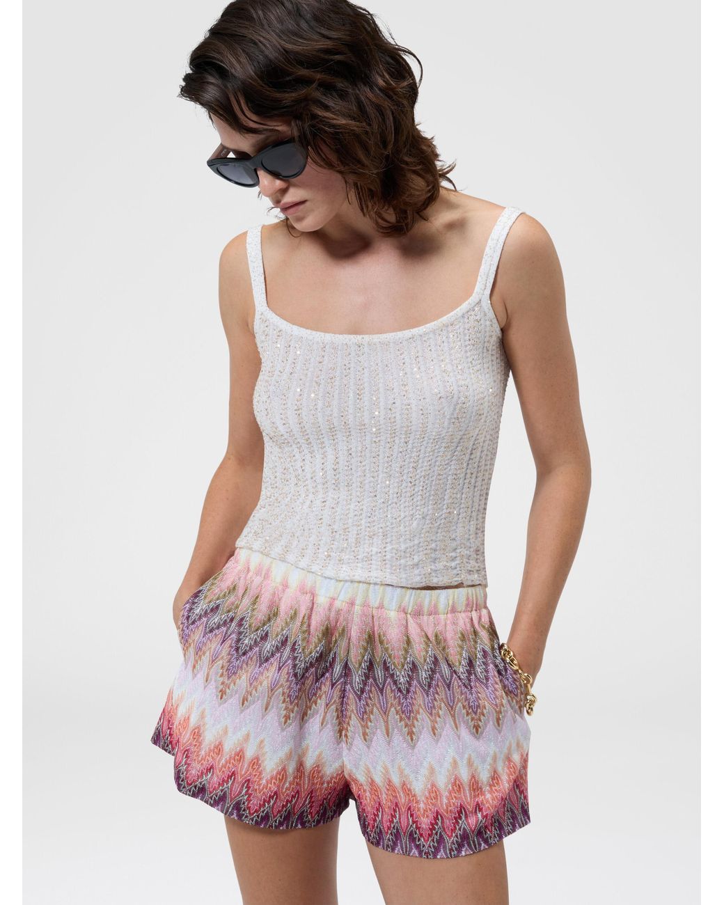 Missoni Pink Elasticated-Waist Shorts, Multicoloured