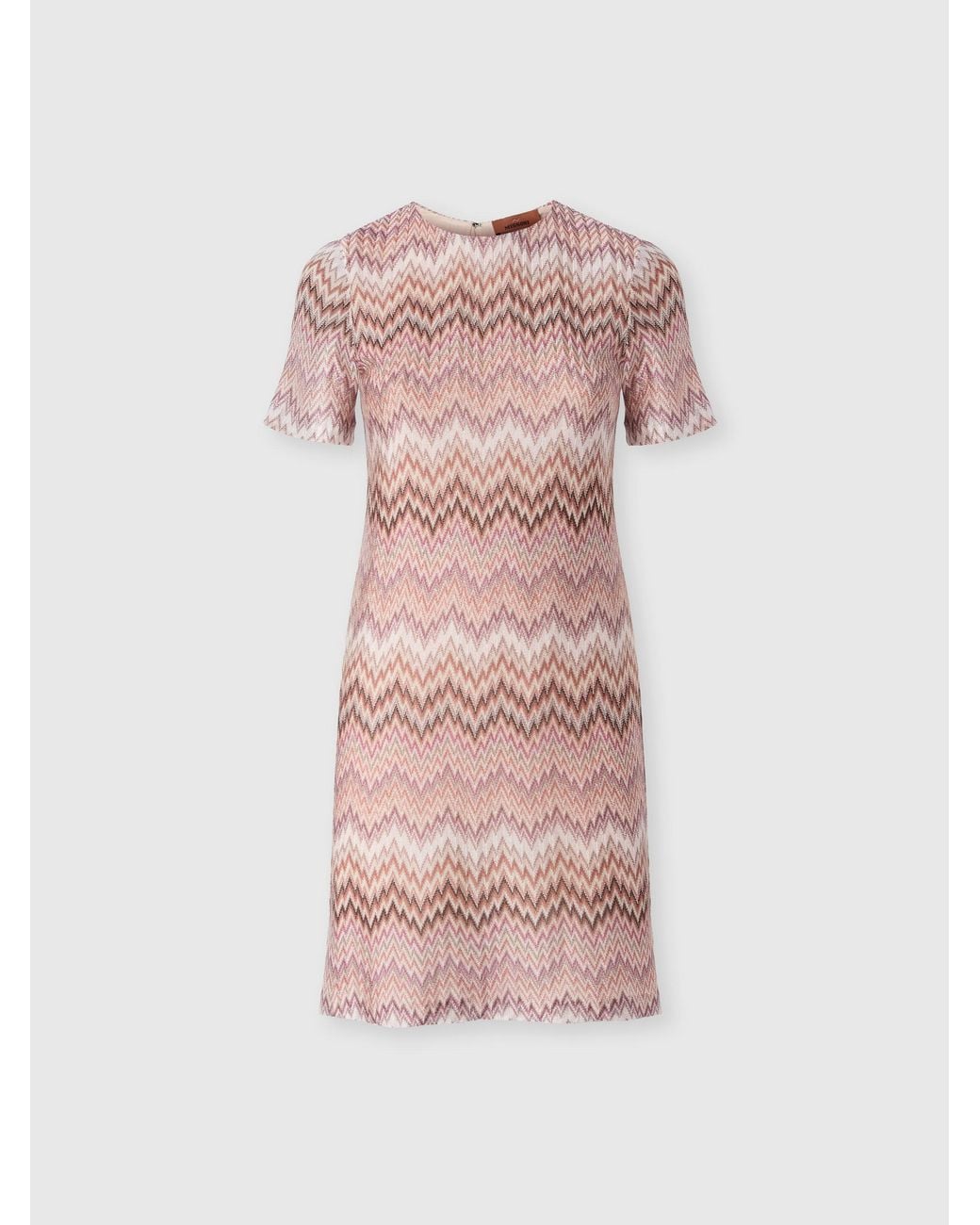 Missoni Pink Short-Sleeve Viscose Mini Dress, & Multicoloured
