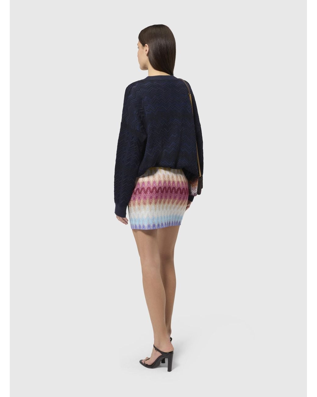 Missoni White Mini Skirt With Dégradé Lace Motif