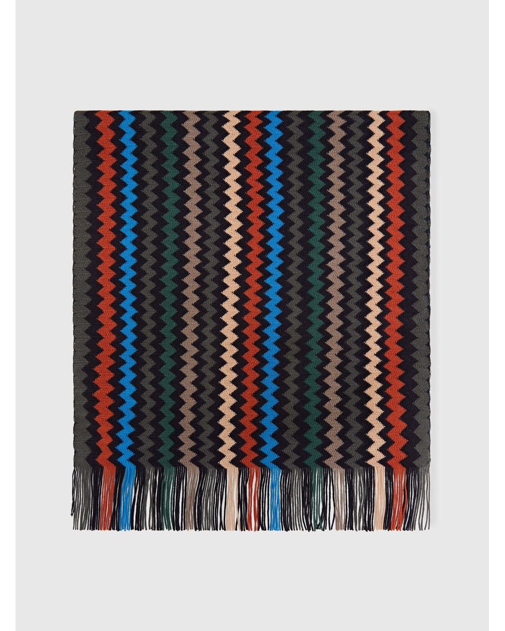 Missoni Blue Wool-Blend Scarf for men