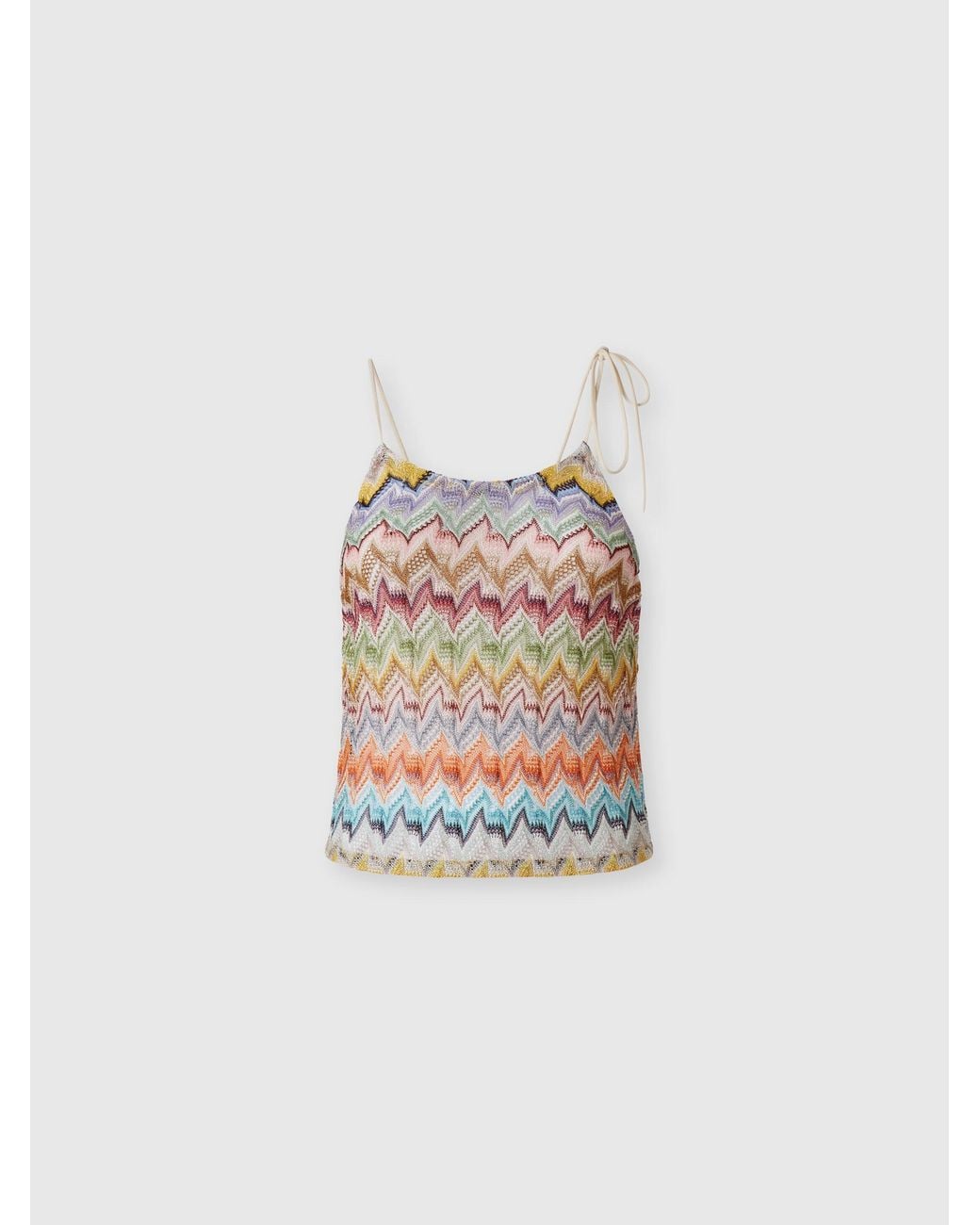 Missoni White Viscose Lamé Top With Thin Straps