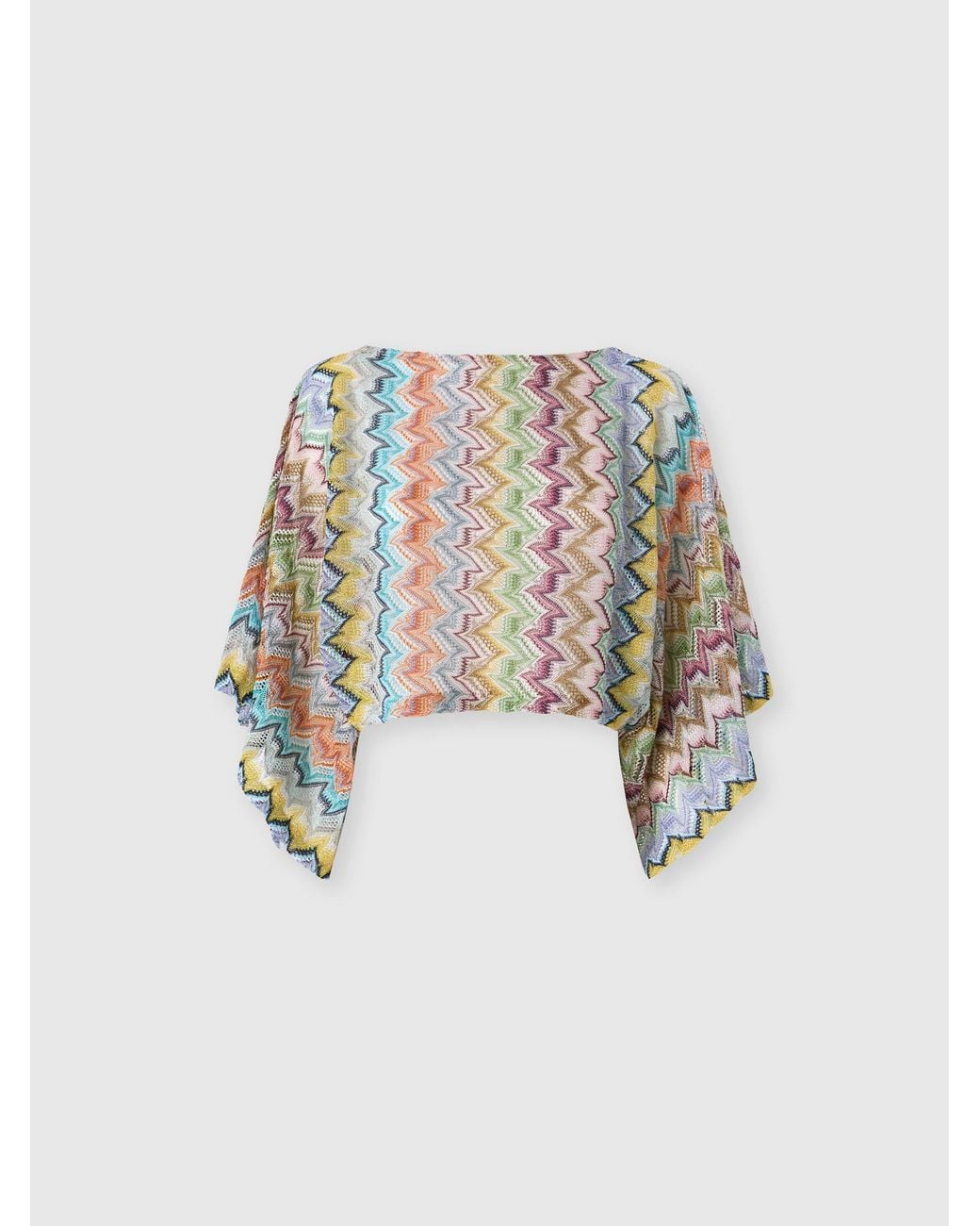 Missoni White Viscose Lamé Cover-Up Top With Batwing Sleeves