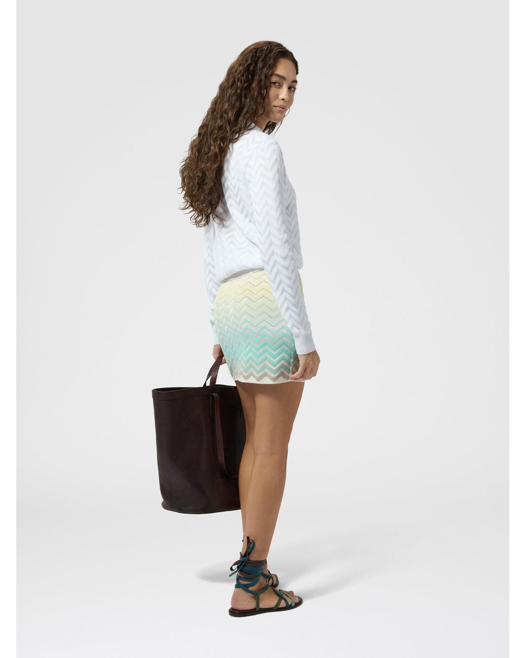 Missoni White Crew-Neck Stretch Pullover