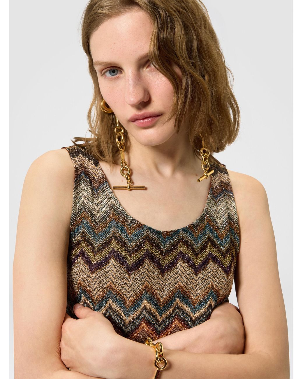 Missoni White Zig Zag Top