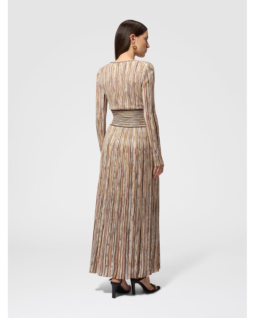 Missoni Natural Long Ribbed Viscose-Blend Dress With Sequins