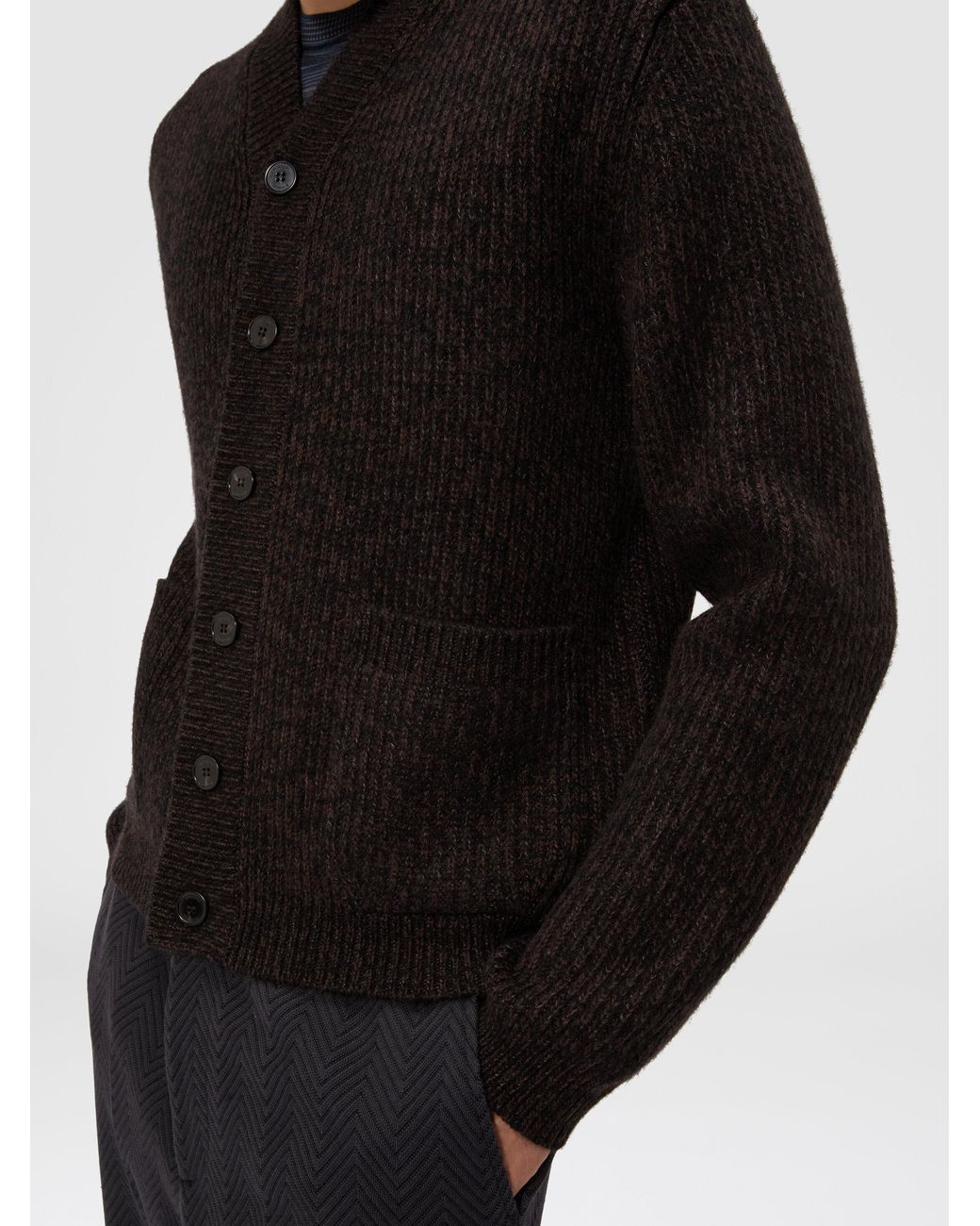 Missoni Black Wool And Viscose Mélange Cardigan for men