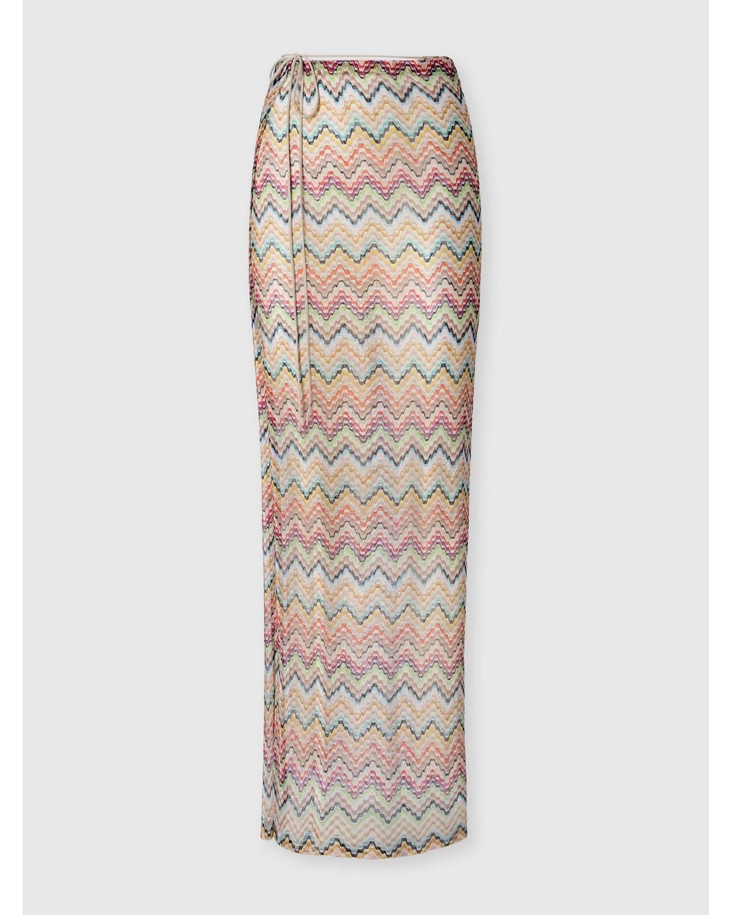 Missoni Natural Long Pareo Skirt With Print