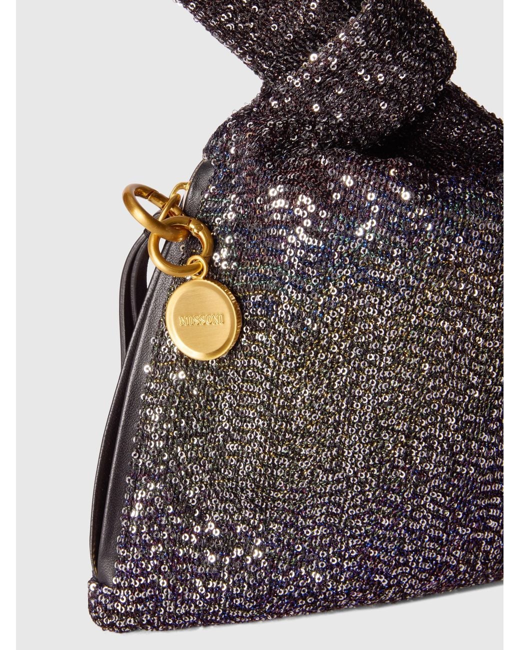 Missoni Multicolor Handbag With Sequins And Logo Charm